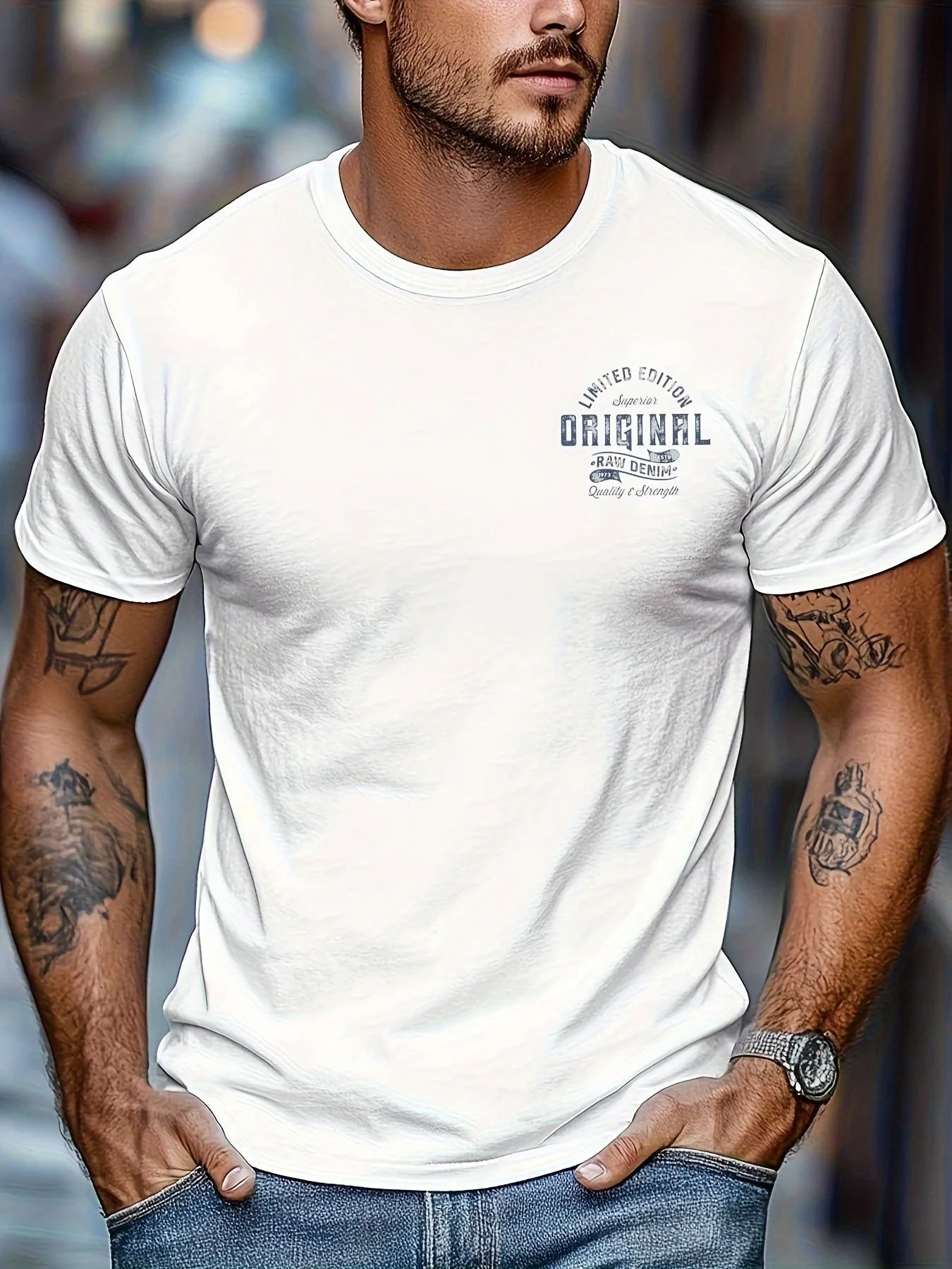 T-shirt homme style casual imprimé original édition limitée – mode urbaine décontractée - Image 2