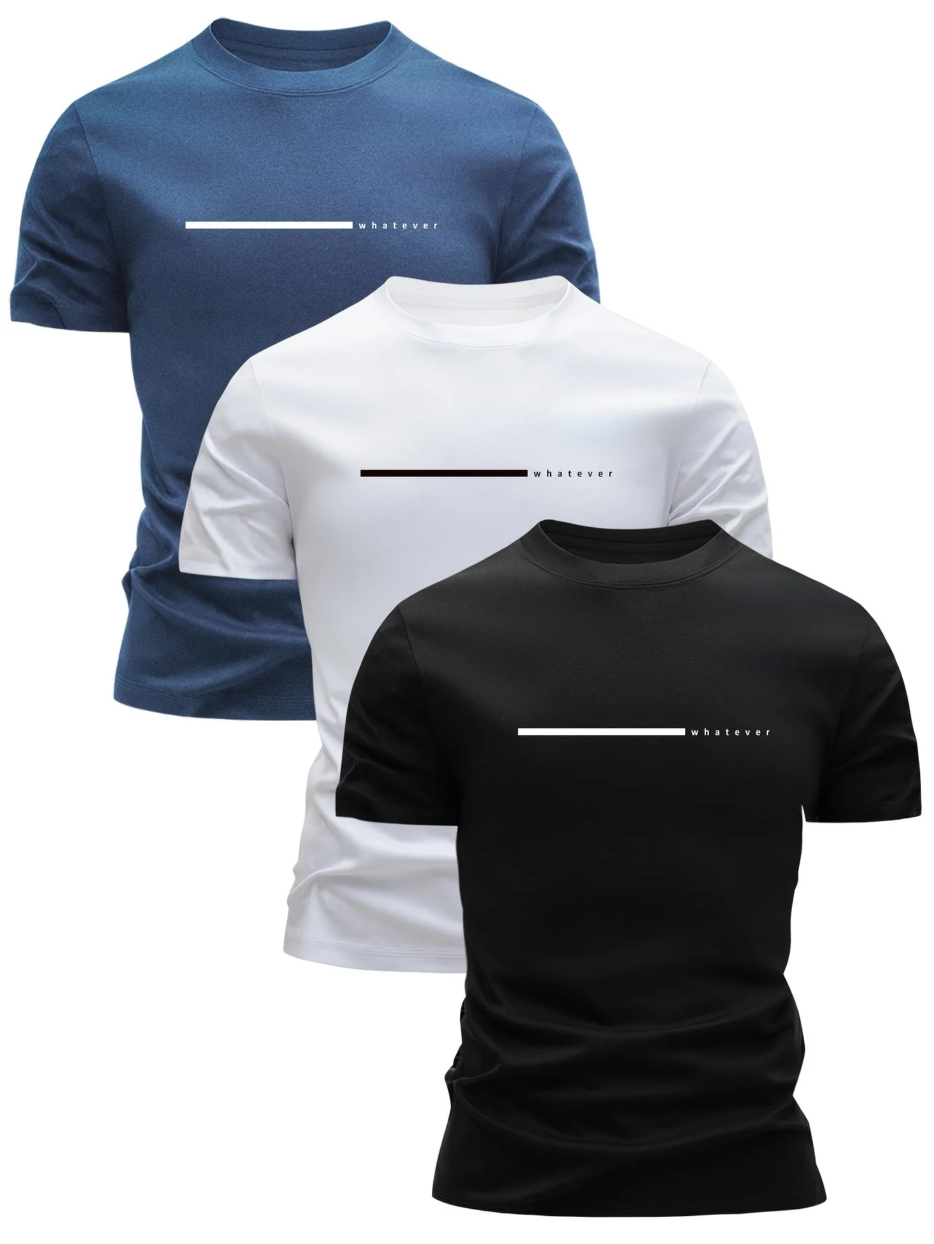 T-shirt homme style décontracté « whatever » imprimé moderne pour tous les jours - Image 3