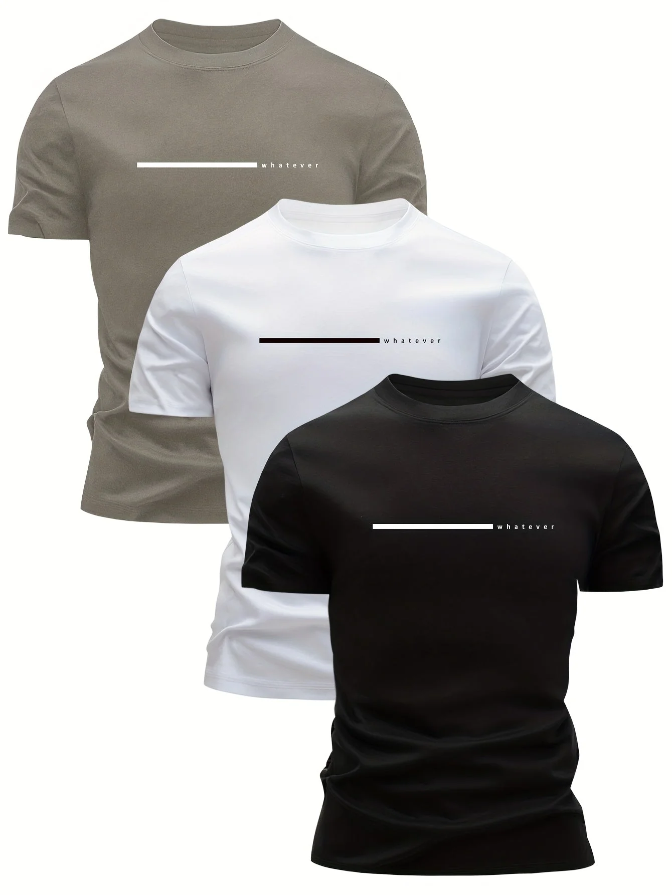 T-shirt homme style décontracté « whatever » imprimé moderne pour tous les jours - Image 4