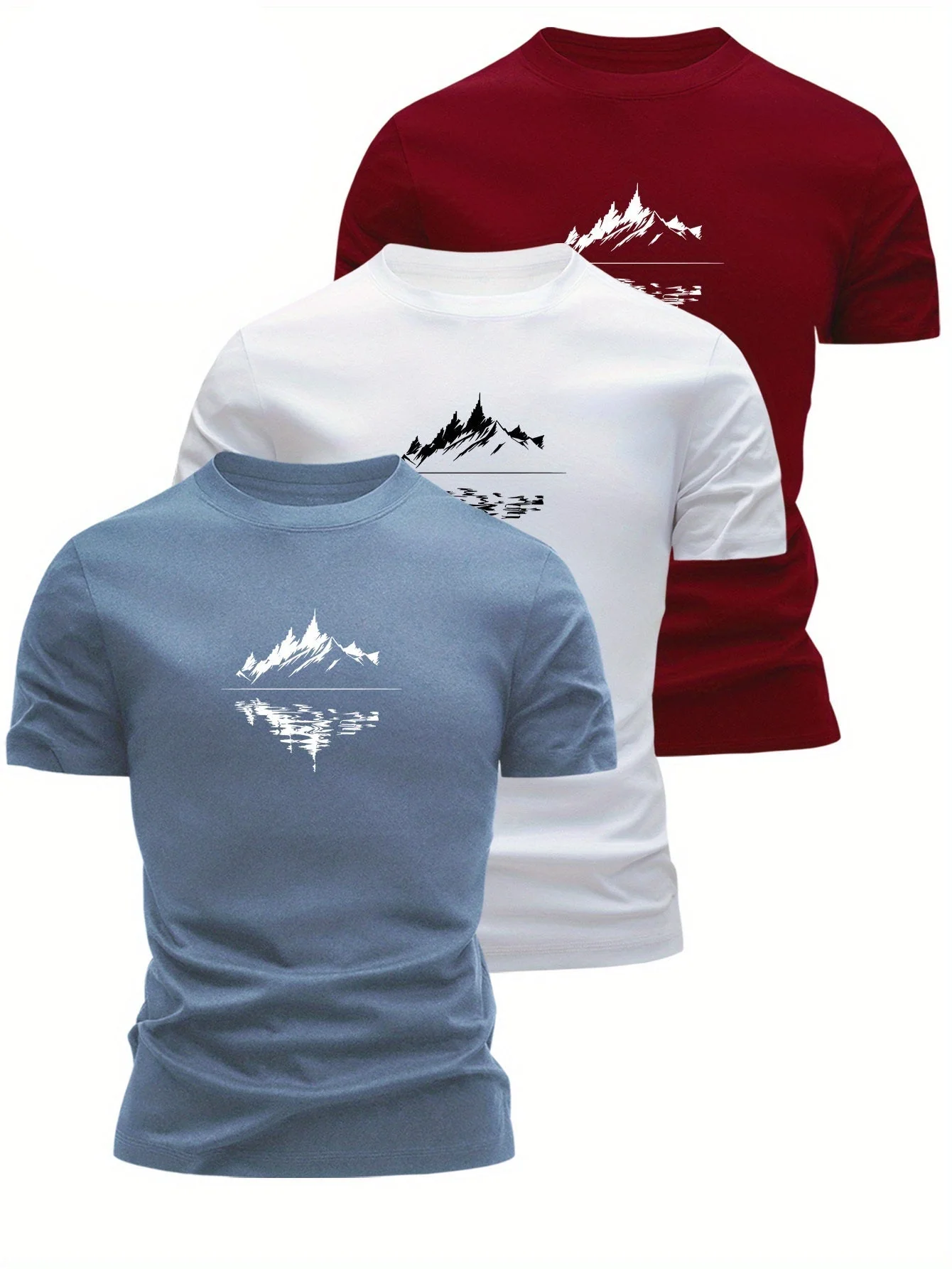T-shirt Homme Style Graphique Montagne, Décontracté, Idéal pour Loisirs et Plein Air - Image 2