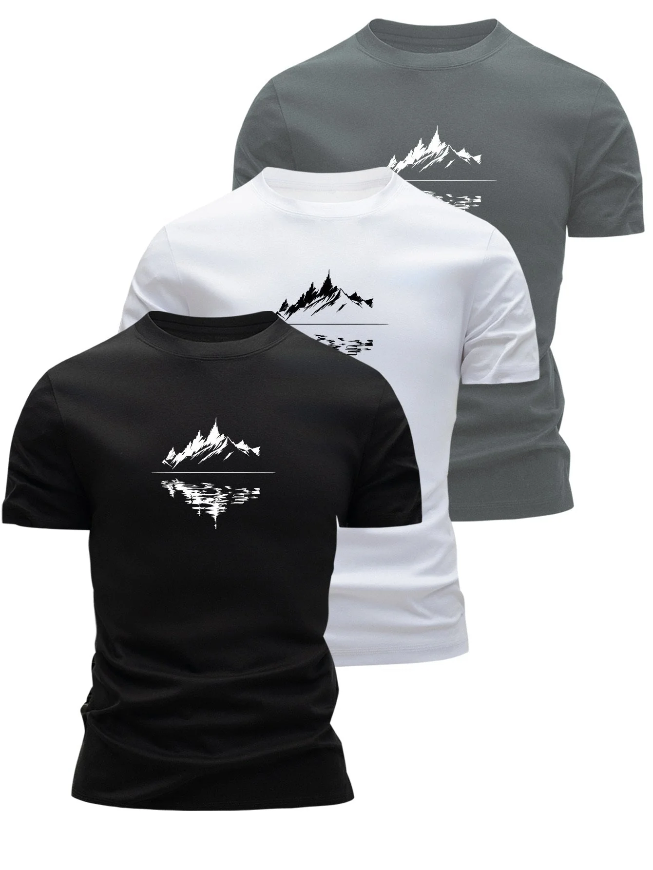 T-shirt Homme Style Graphique Montagne, Décontracté, Idéal pour Loisirs et Plein Air - Image 3