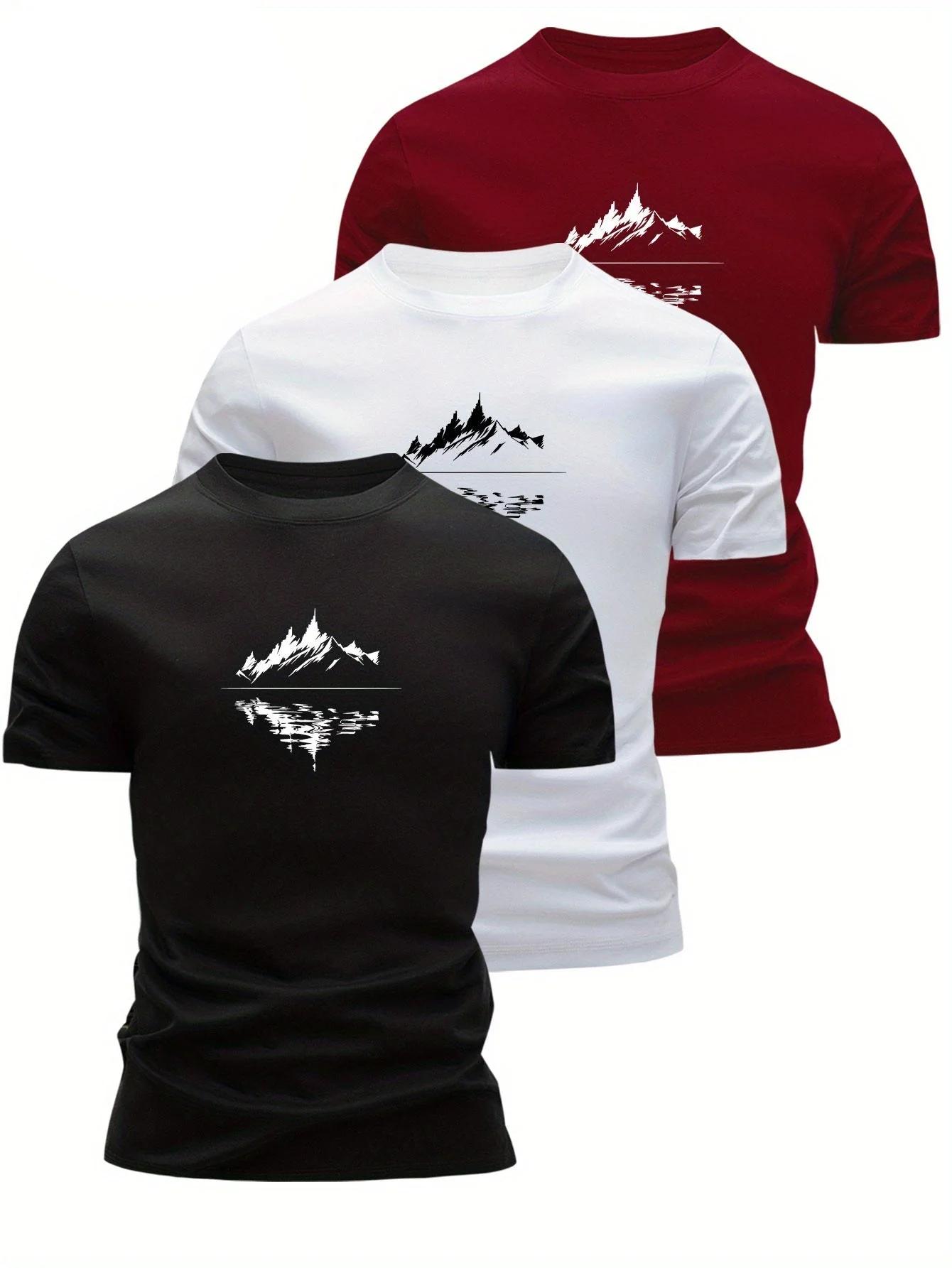 T-shirt Homme Style Graphique Montagne, Décontracté, Idéal pour Loisirs et Plein Air - Image 4