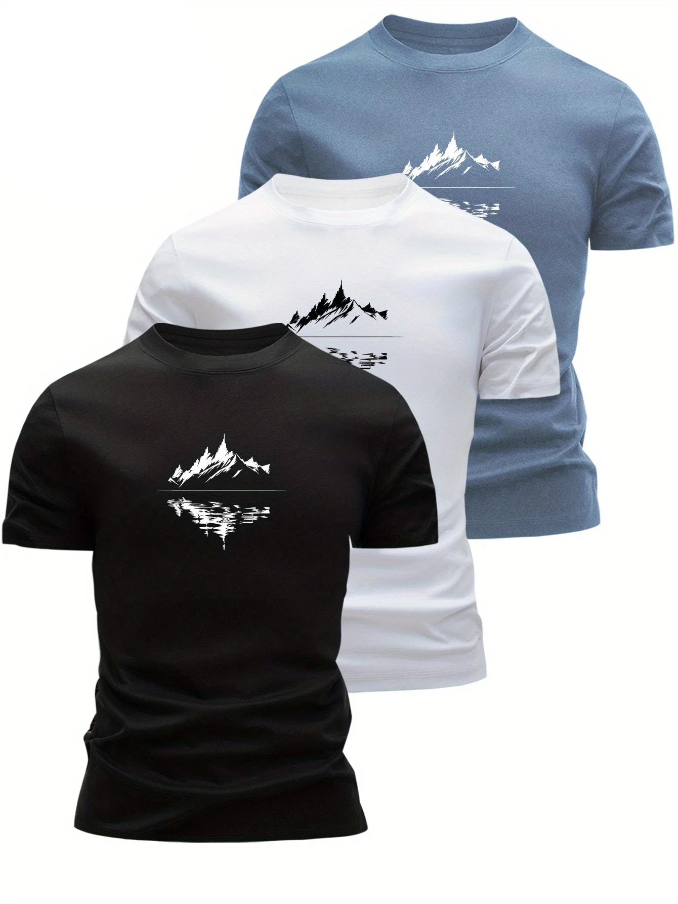 T-shirt Homme Style Graphique Montagne, Décontracté, Idéal pour Loisirs et Plein Air - Image 5
