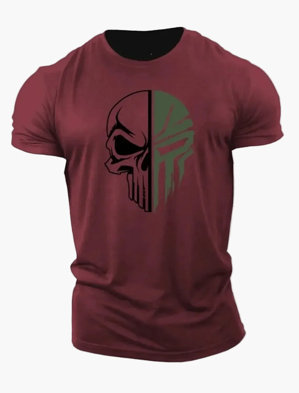 T-shirt homme style militaire avec crâne 3D, coupe décontractée pour sport et loisirs - Image 6