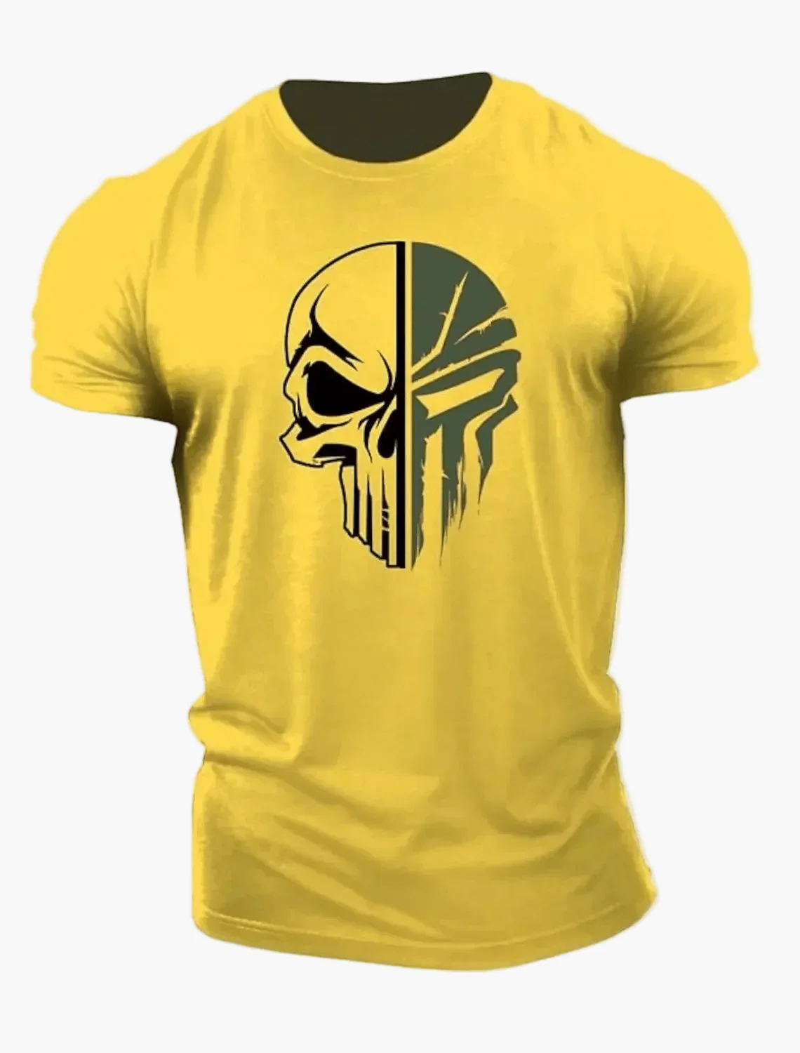 T-shirt homme style militaire avec crâne 3D, coupe décontractée pour sport et loisirs - Image 7