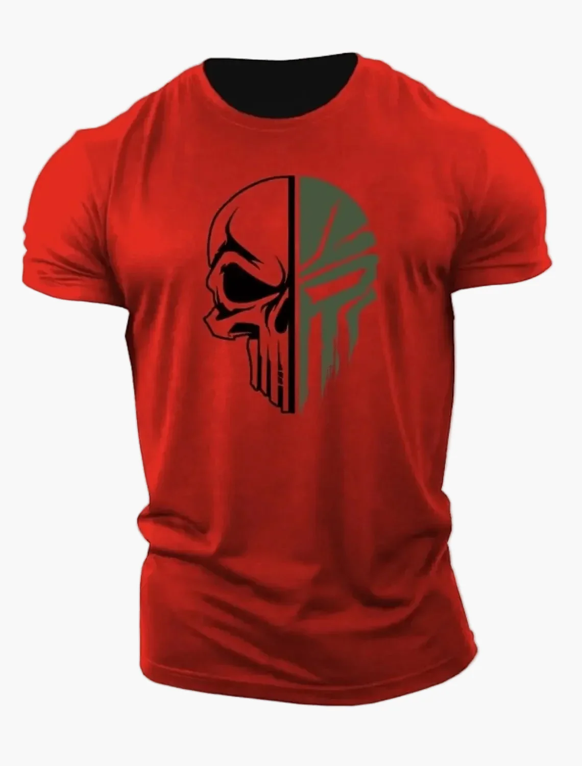 T-shirt homme style militaire avec crâne 3D, coupe décontractée pour sport et loisirs - Image 8