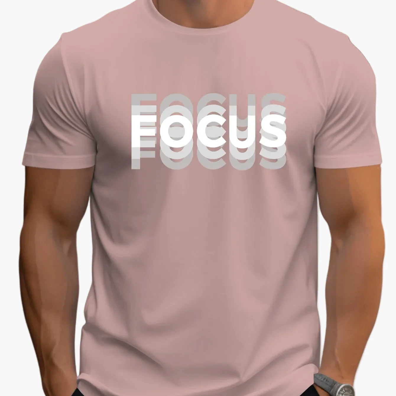 T-shirt Homme Style Moderne avec Motif "FOCUS" – Look Urbain et Inspirant - Image 11