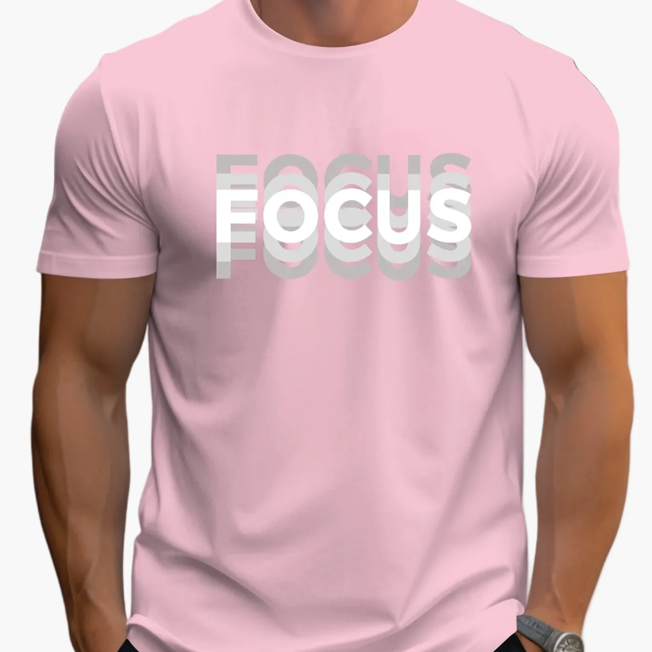 T-shirt Homme Style Moderne avec Motif "FOCUS" – Look Urbain et Inspirant - Image 12