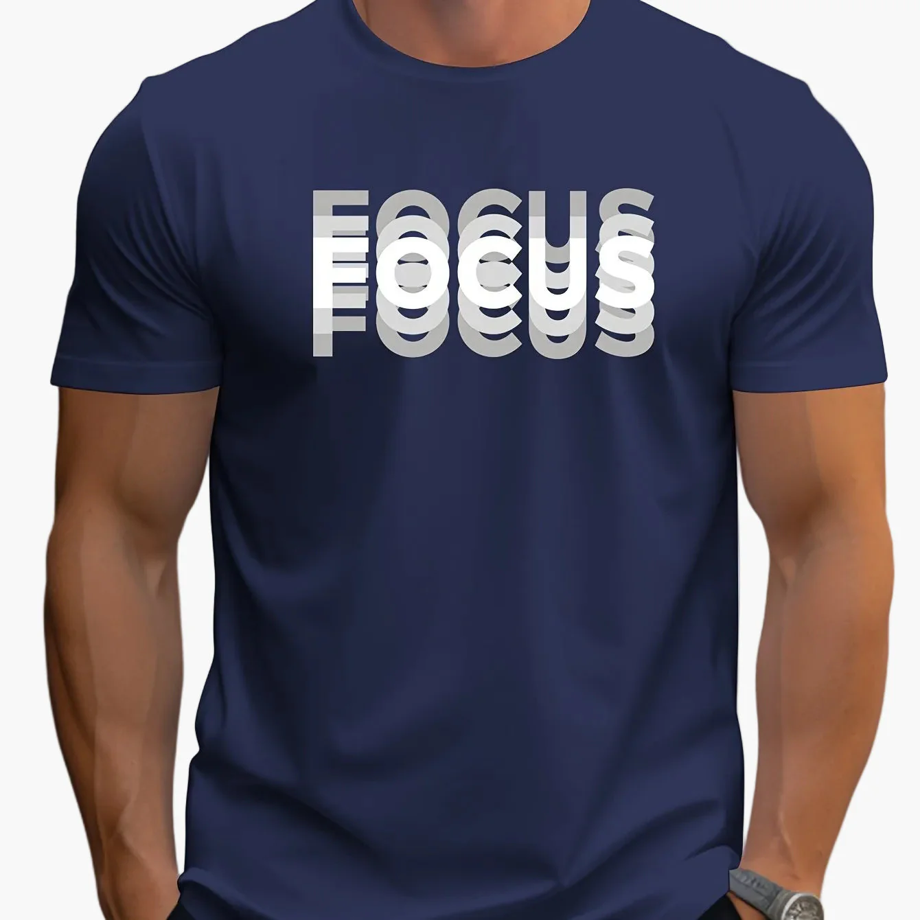 T-shirt Homme Style Moderne avec Motif "FOCUS" – Look Urbain et Inspirant - Image 7