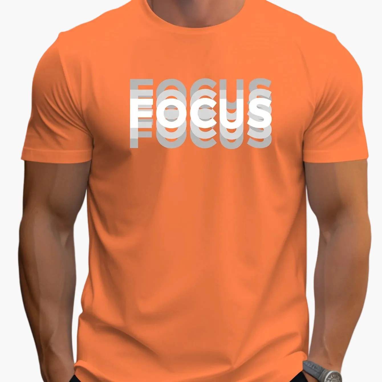 T-shirt Homme Style Moderne avec Motif "FOCUS" – Look Urbain et Inspirant - Image 8