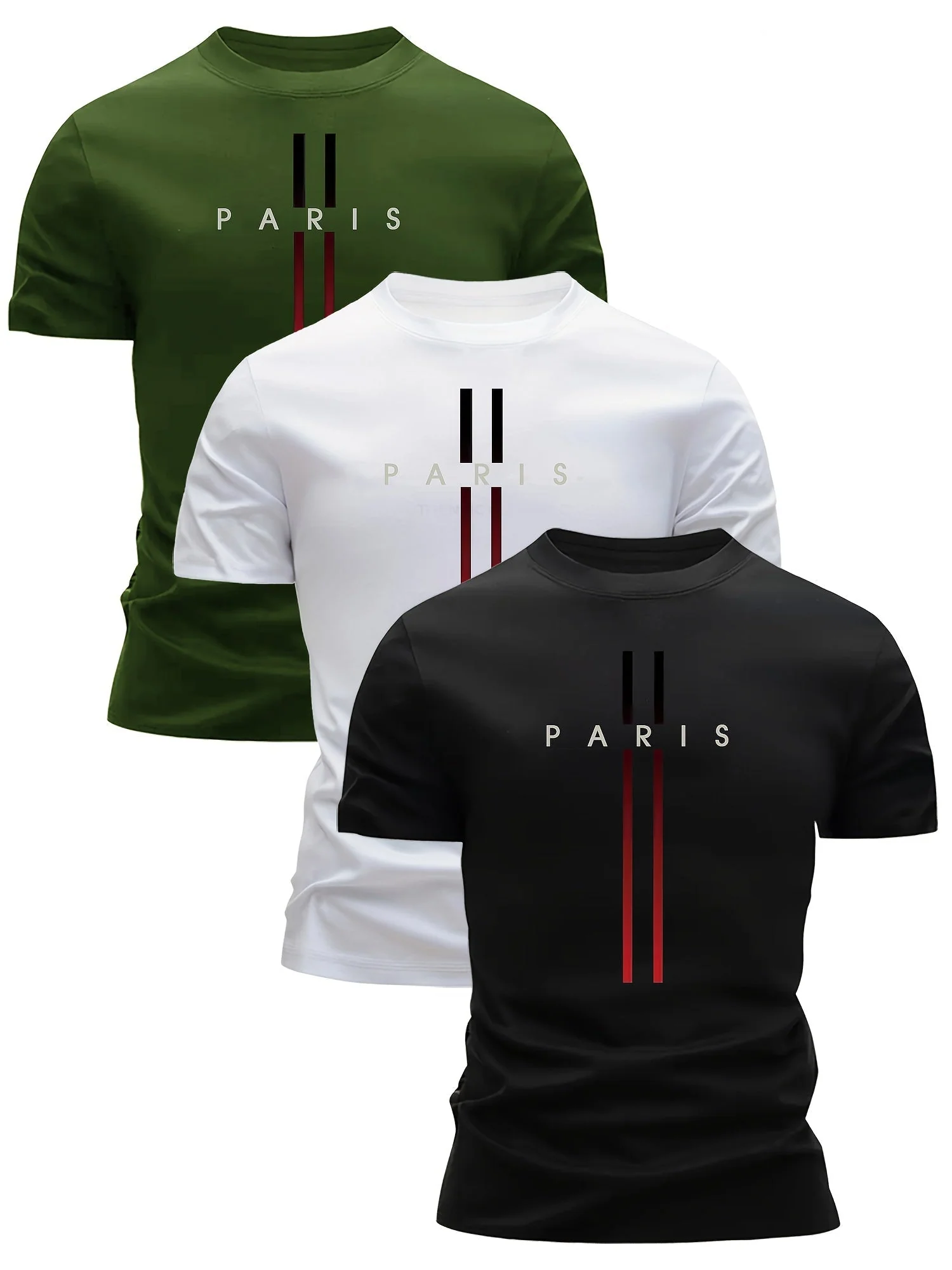 T-shirt homme style urbain Paris graphique tendance pour loisirs et sorties - Image 3