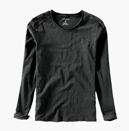 T-shirt à manches longues homme style superposé effet deux-en-un, coupe moderne décontractée - Image 4
