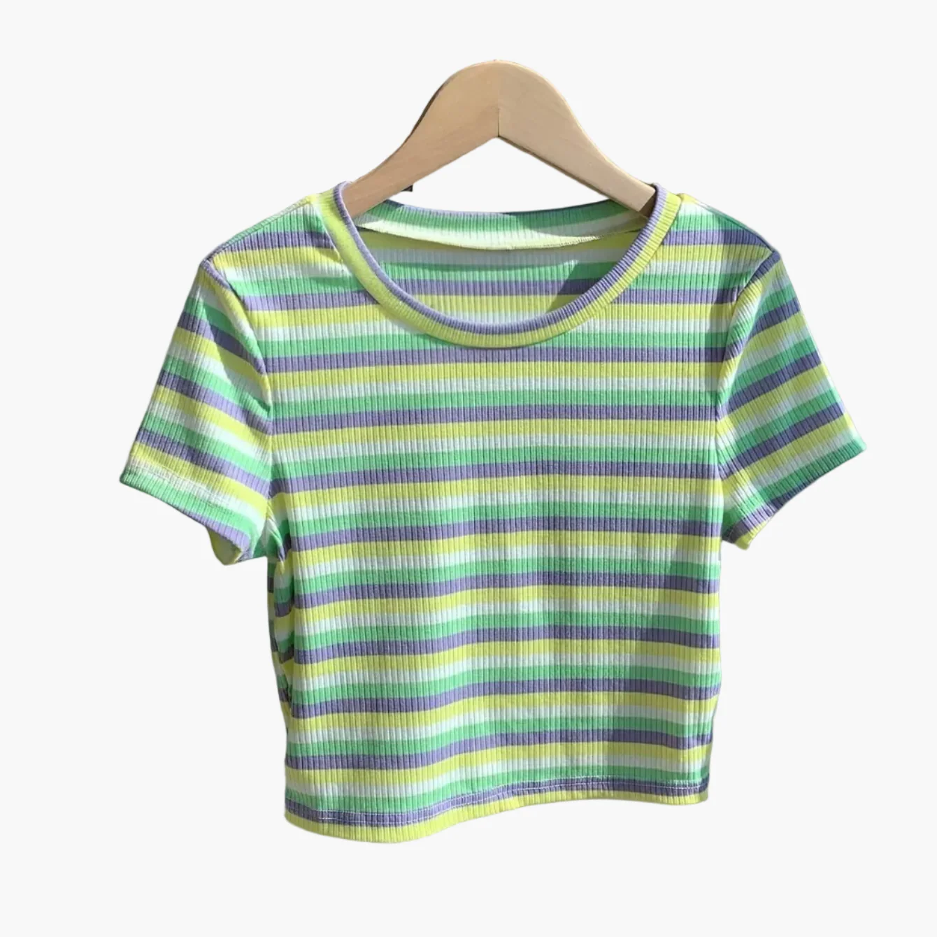 T-shirt rayé à manches courtes pour femme, style décontracté et tendance, parfait pour l'été - Image 12