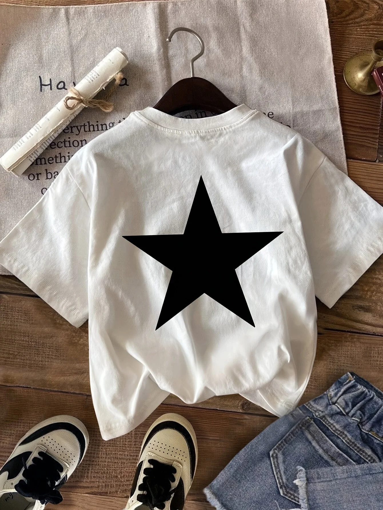 T-shirt unisexe style sportif avec étoile imprimée – idéal pour le printemps et l'été - Image 2