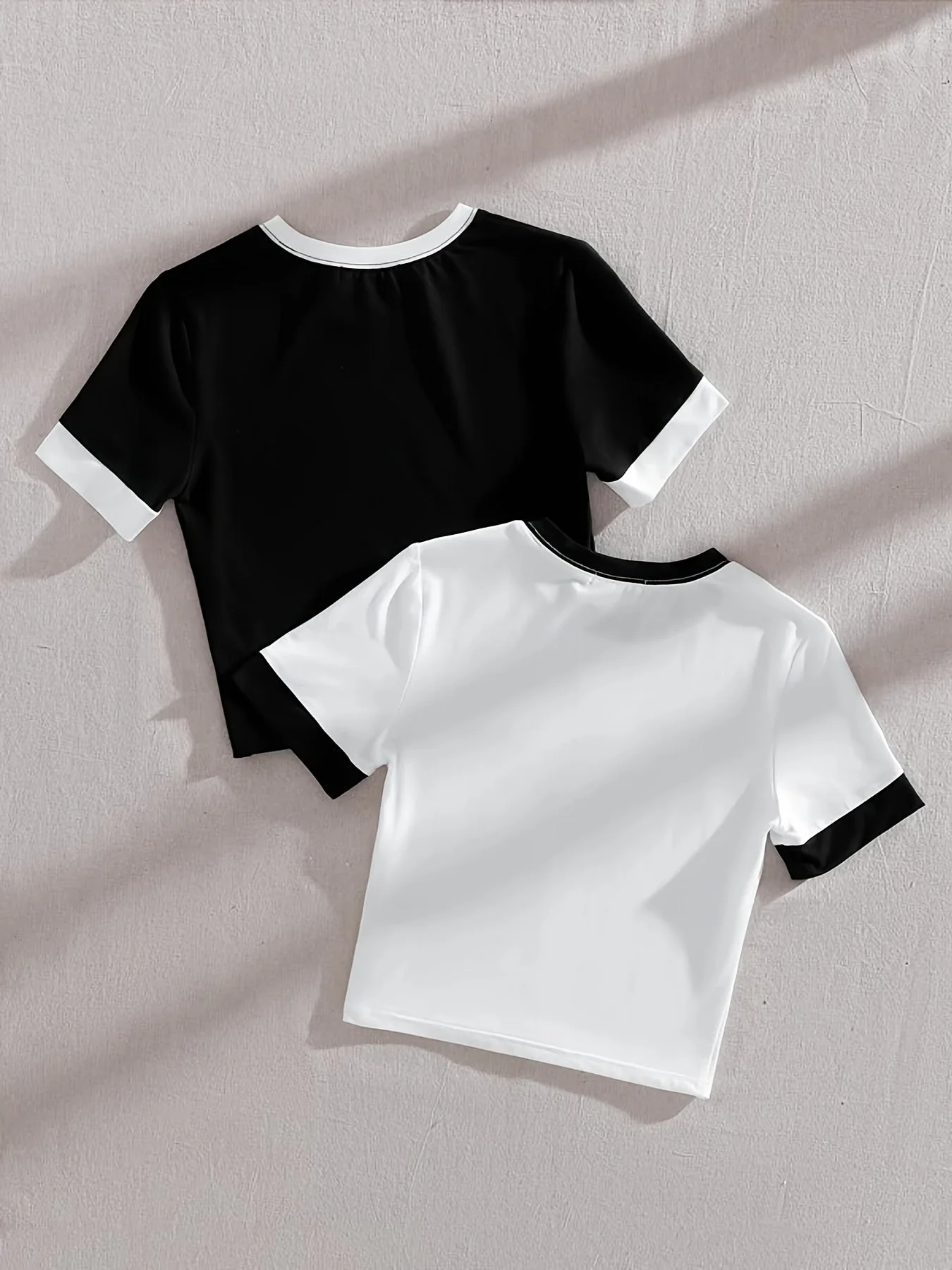 T-shirts style décontracté col rond manches courtes pour femmes - lot de 2 - Image 6