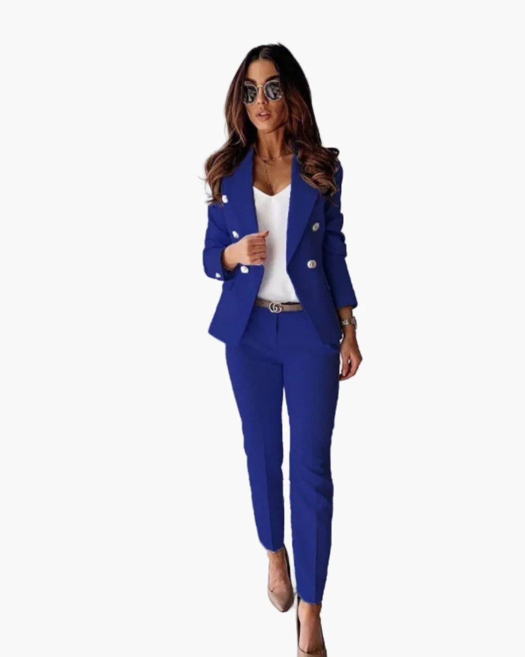 Tailleur Femme Élégant à Double Boutonnage Style Professionnel Affaires et Soirées - Image 2