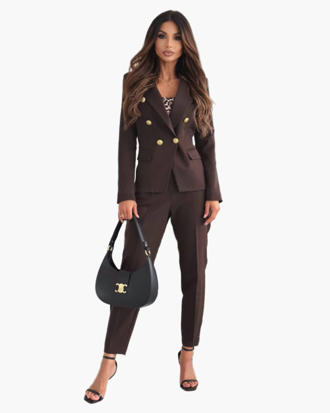 Tailleur Femme Élégant à Double Boutonnage Style Professionnel Affaires et Soirées - Image 7