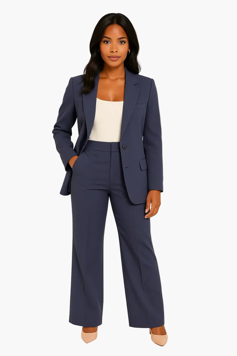 Tailleur pantalon femme élégant coupe droite pour bureau et occasions formelles - Image 5