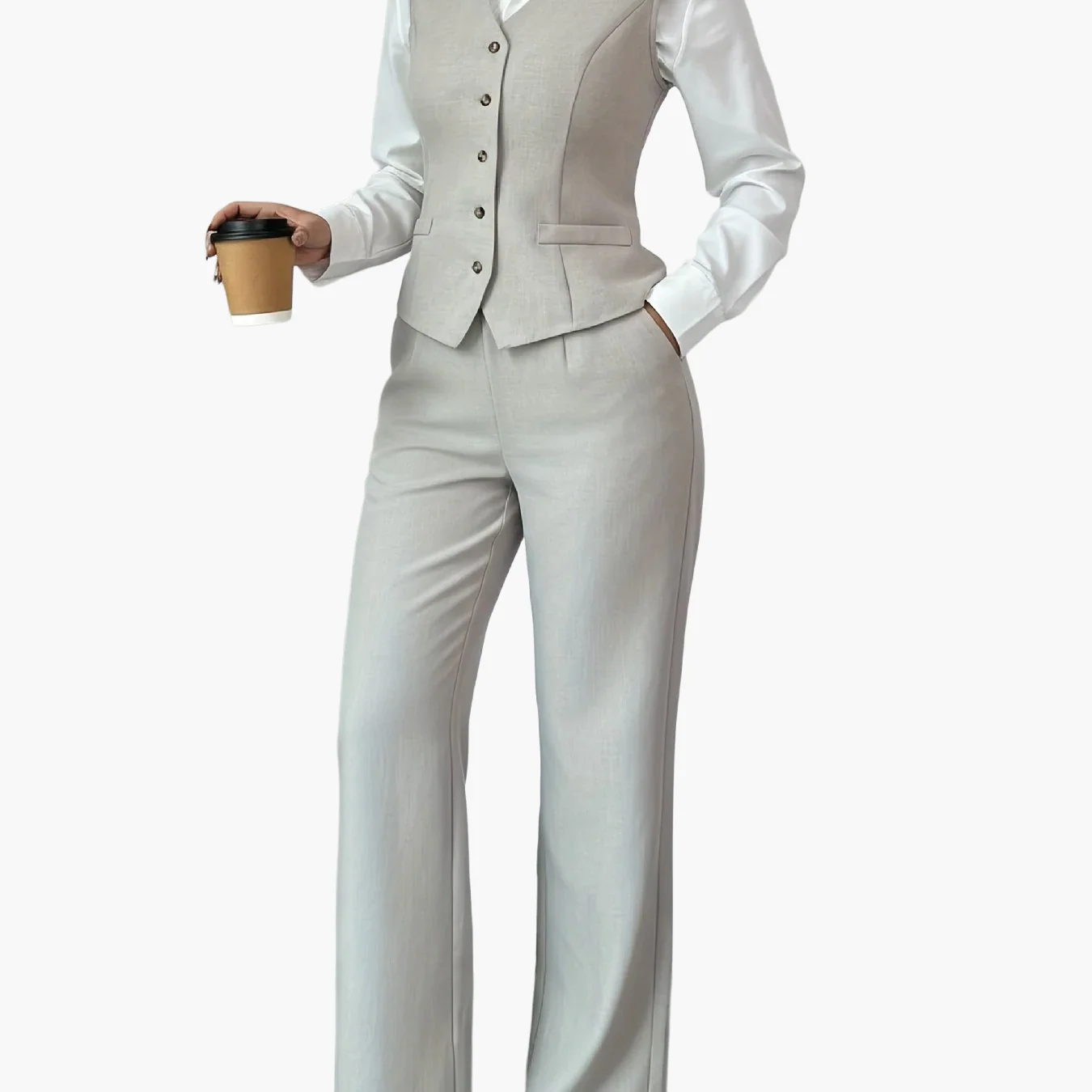 Tailleur Pantalon Femme Élégant Style Professionnel pour Bureau et Réunions - Image 3