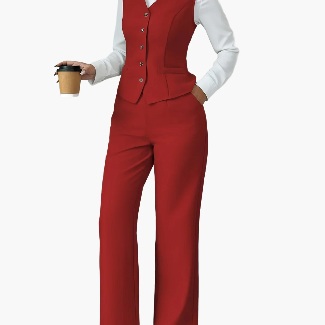 Tailleur Pantalon Femme Élégant Style Professionnel pour Bureau et Réunions - Image 4