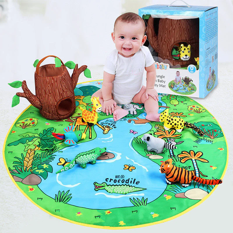 Tapis d'Éveil Jungle pour Bébé – Tapis de Jeu Éducatif avec Animaux en Peluche – Mixte - Image 5