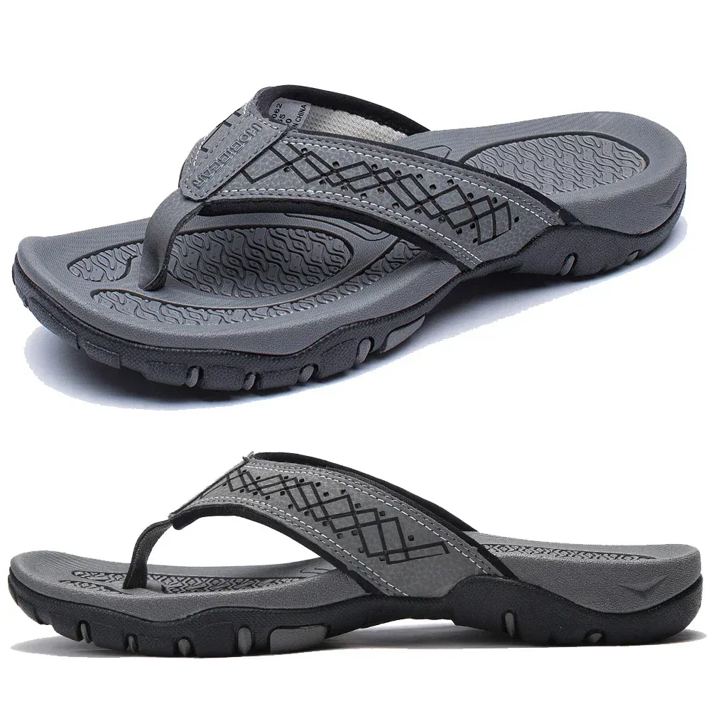 Tongs de sport homme avec soutien de la voûte plantaire – Sandales confort pour marche, plage et activités extérieures - Image 17