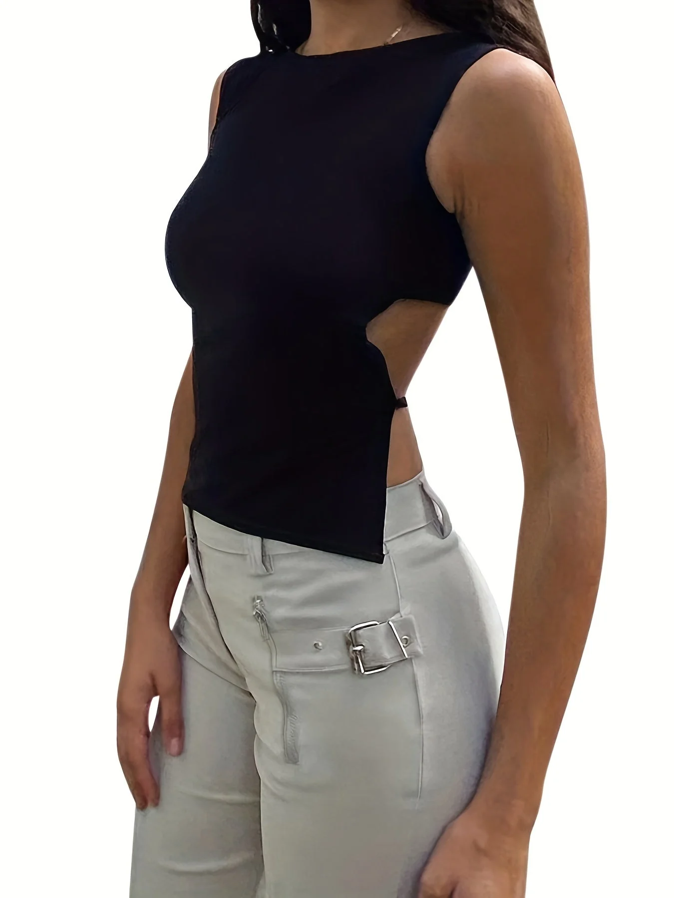 Top dos nu style urbain pour femme – Élégance jeune et moderne - Image 2