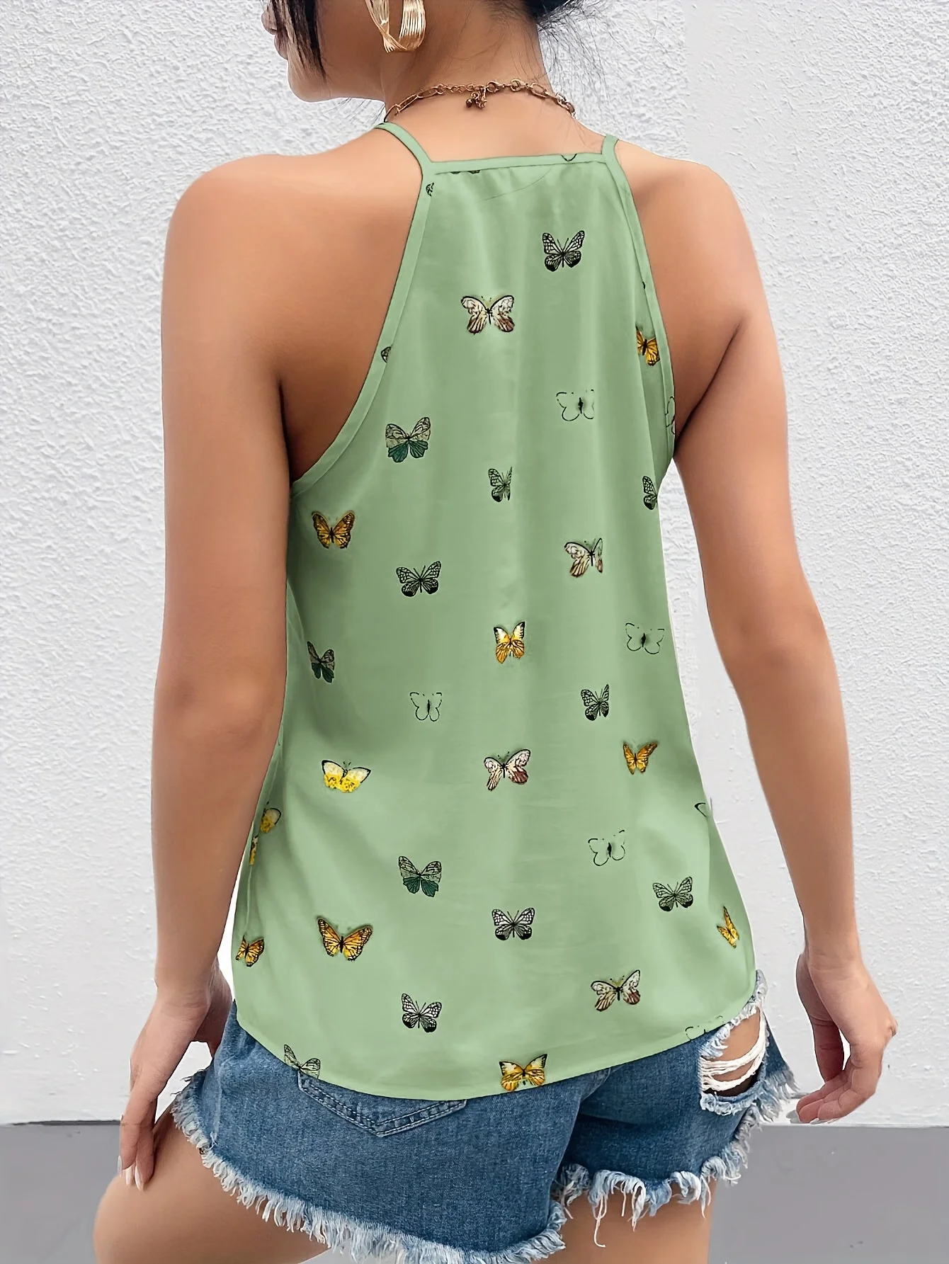 Top femme élégant style débardeur à imprimé papillons pour l'été - Image 6