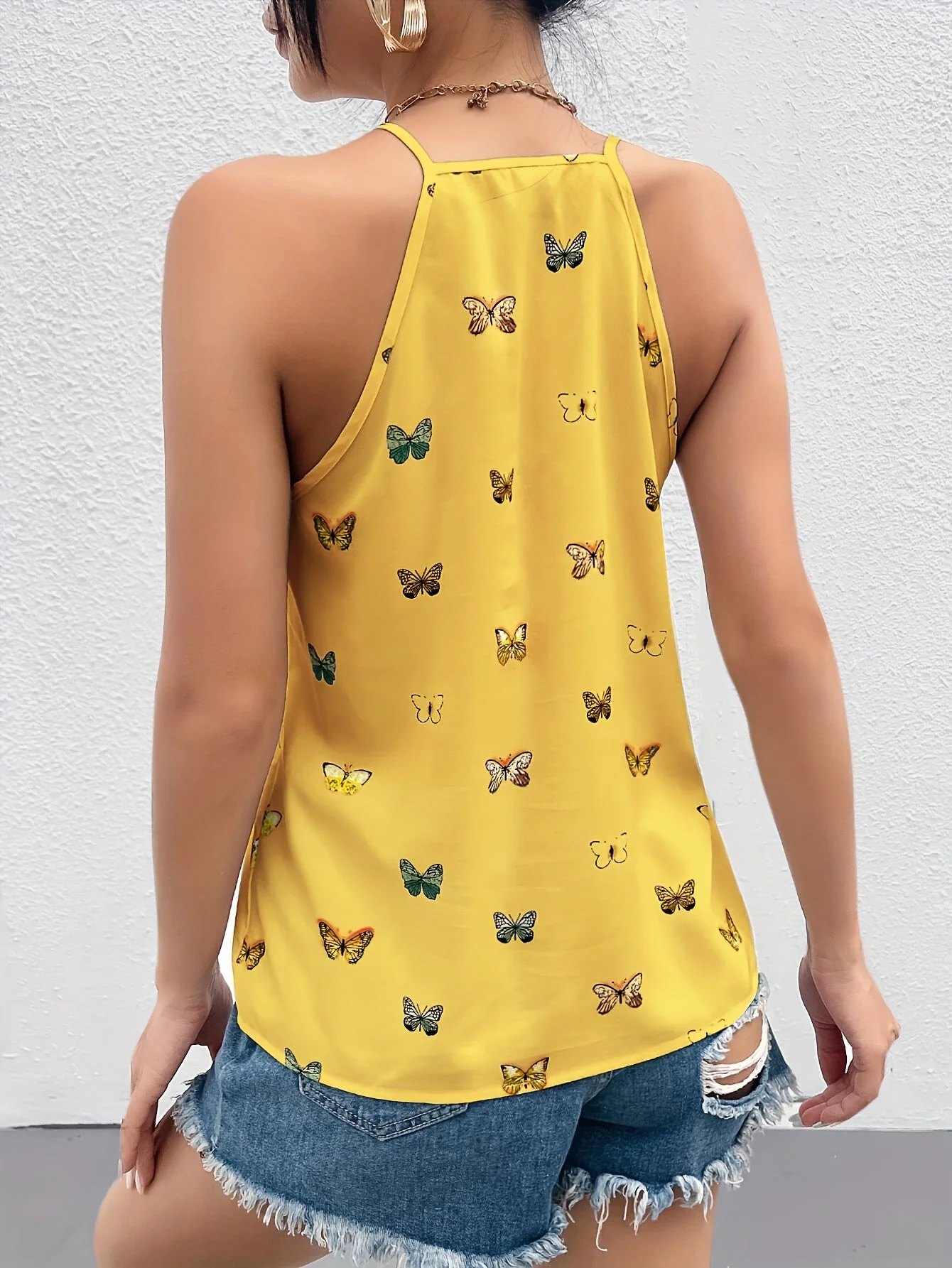 Top femme élégant style débardeur à imprimé papillons pour l'été - Image 7