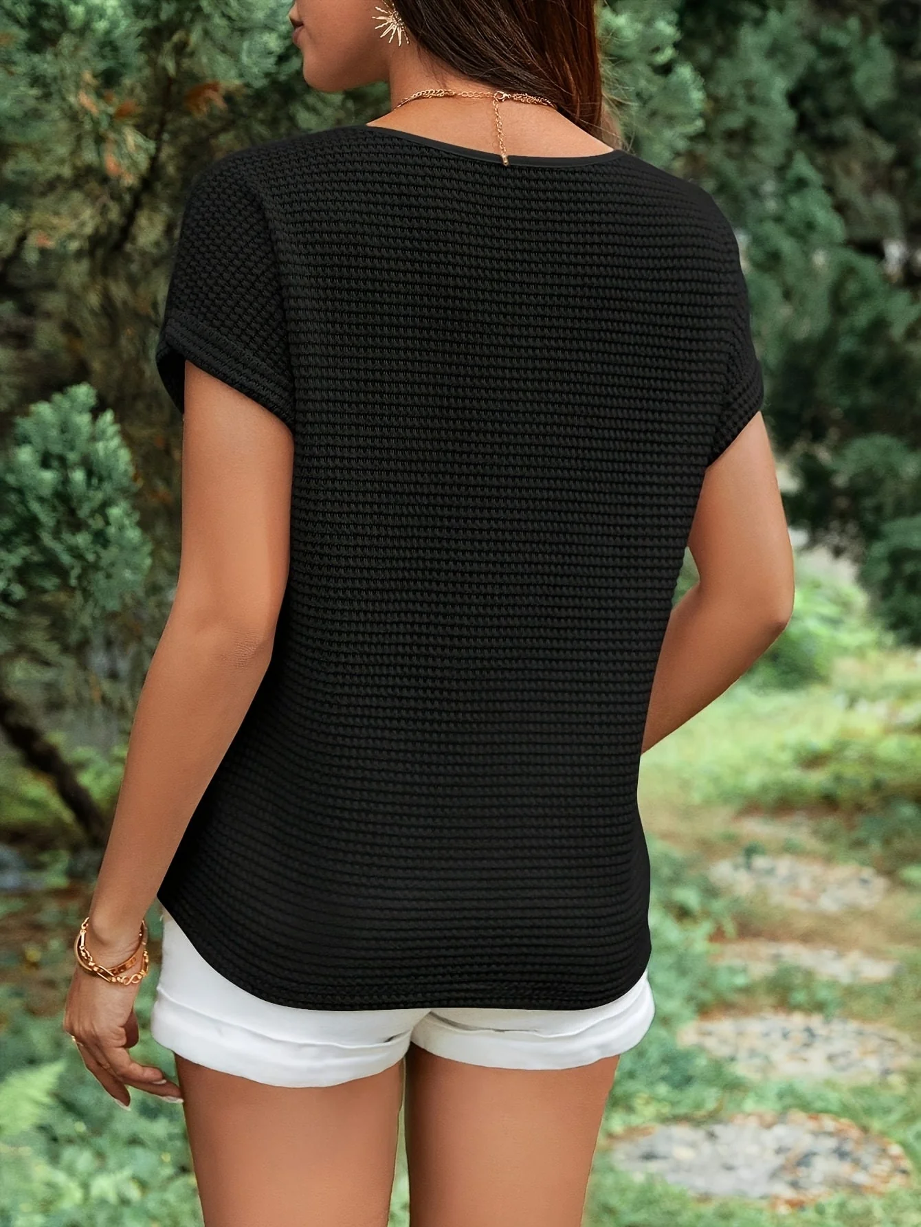 Top femme style élégant à motif cœur pour l'été, manches courtes, usage décontracté ou chic - Image 6