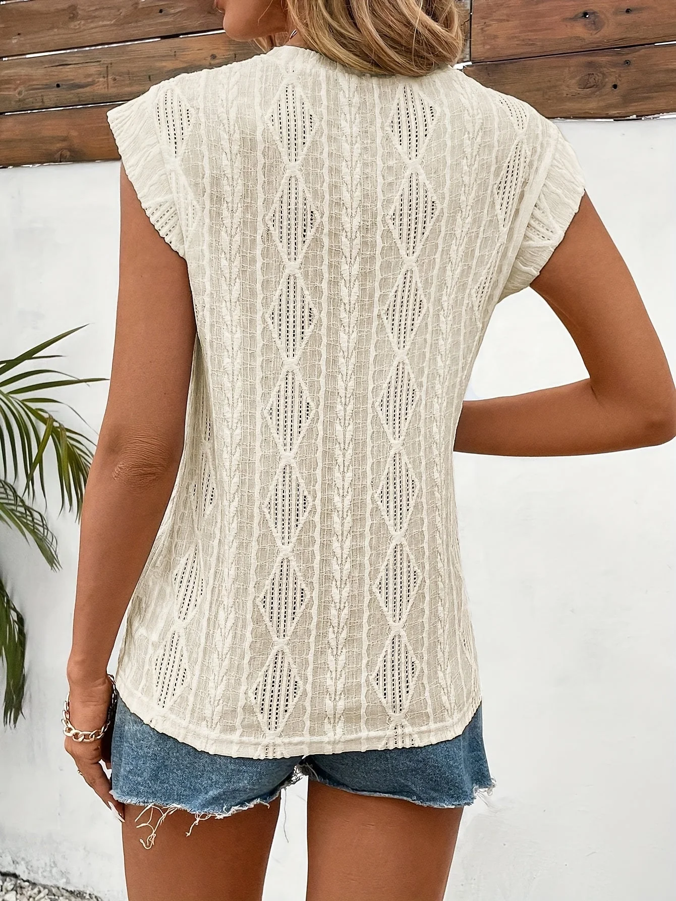 Top sans manches à motifs géométriques style bohème pour femme - Casual chic été - Image 2