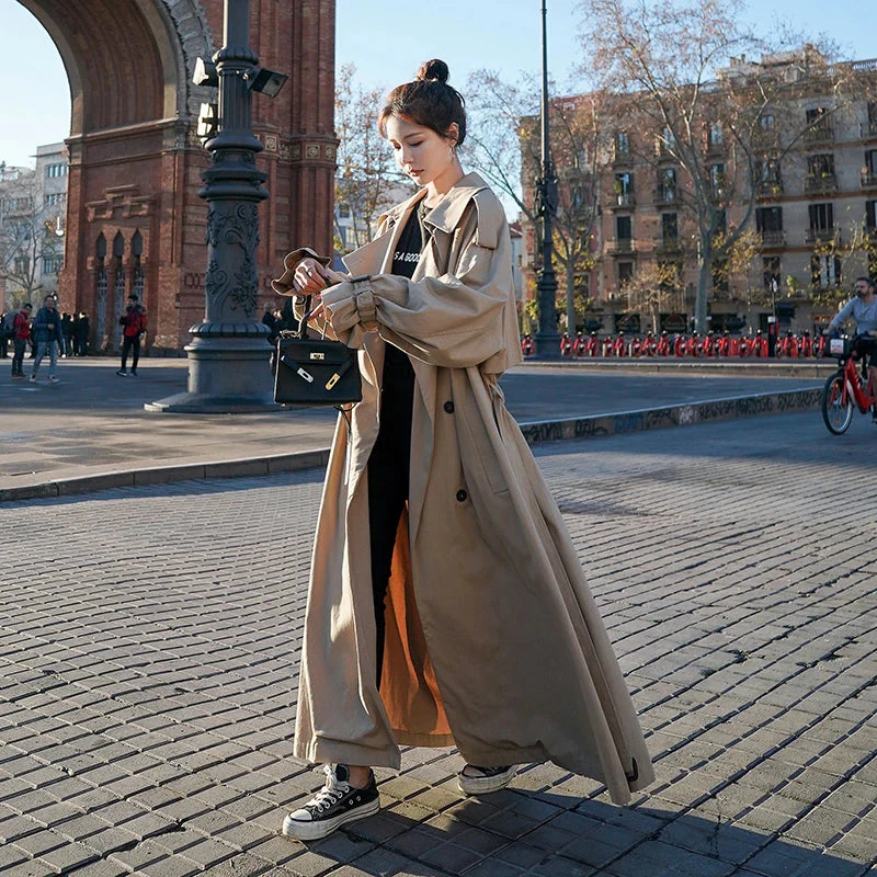 Trench-coat long oversize pour femme – Style classique double boutonnage – Élégant pour toutes occasions - Image 5