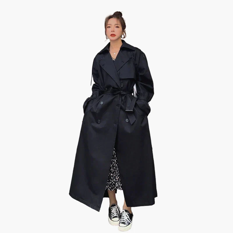 Trench-coat long oversize pour femme – Style classique double boutonnage – Élégant pour toutes occasions - Image 6