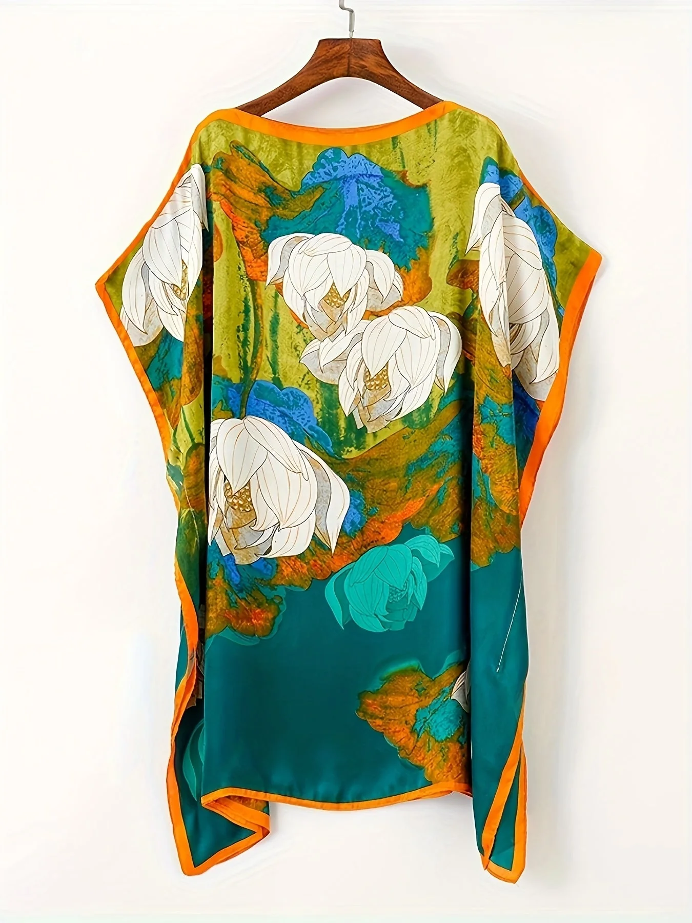 Tunique de plage bohème femme style asymétrique imprimé floral chic vacances - Image 4