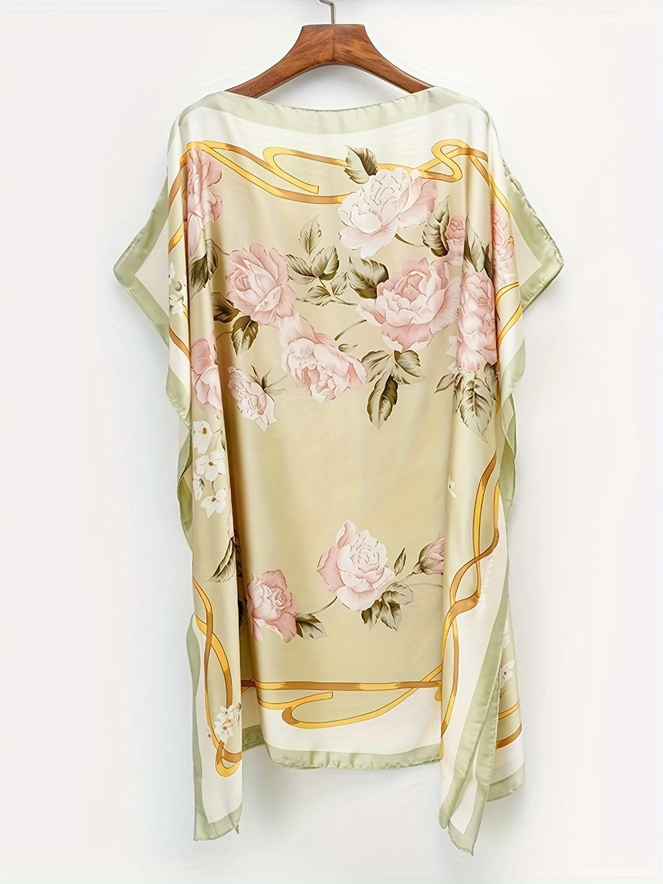 Tunique de plage bohème femme style asymétrique imprimé floral chic vacances - Image 5