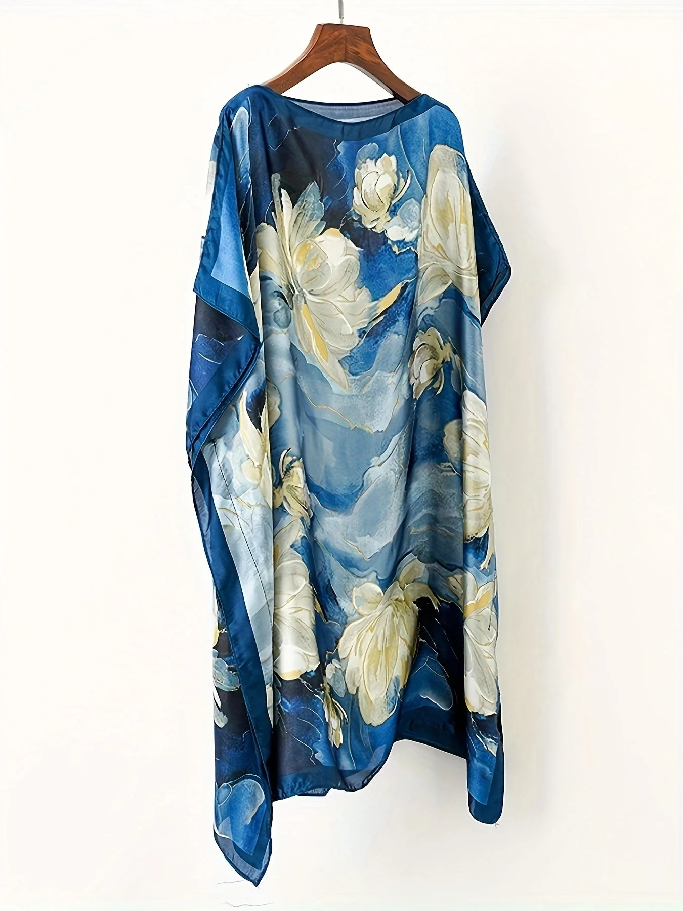 Tunique de plage bohème femme style asymétrique imprimé floral chic vacances - Image 6