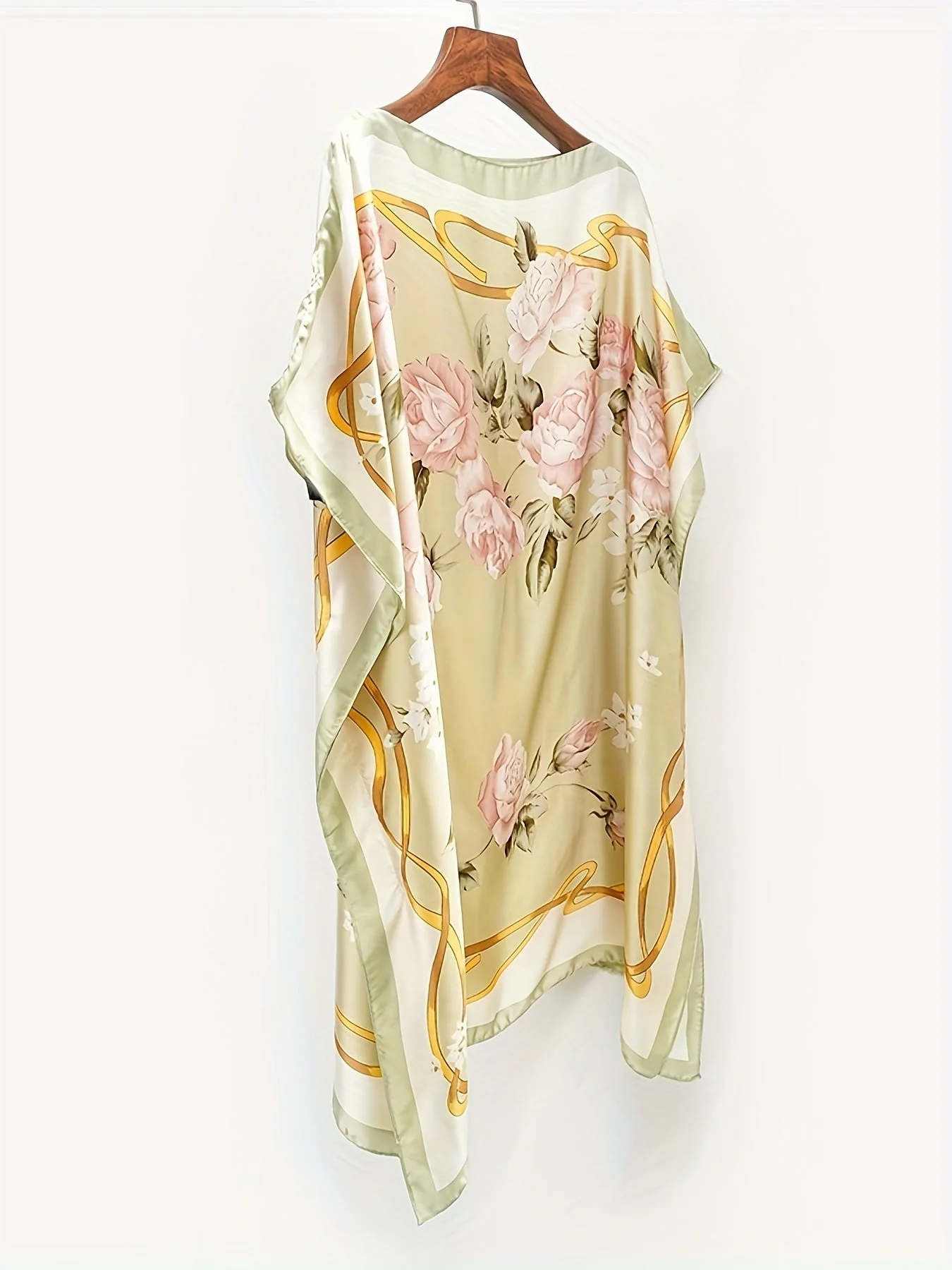 Tunique de plage bohème femme style asymétrique imprimé floral chic vacances - Image 9