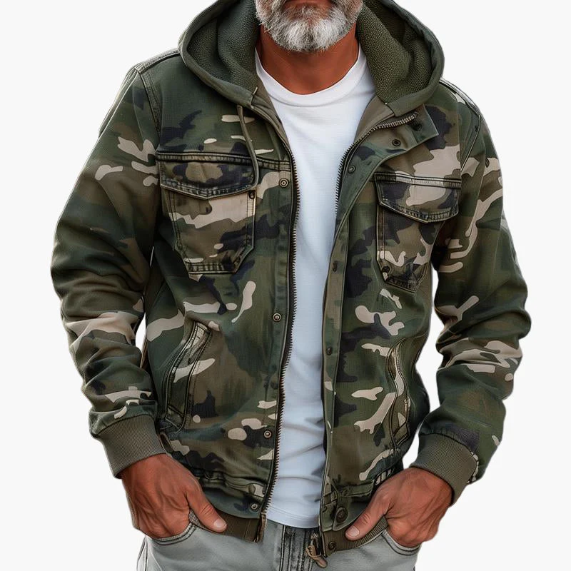 Veste à Capuche Camouflage Style Cargo pour Homme – Idéale pour l’Extérieur et la Ville - Image 3