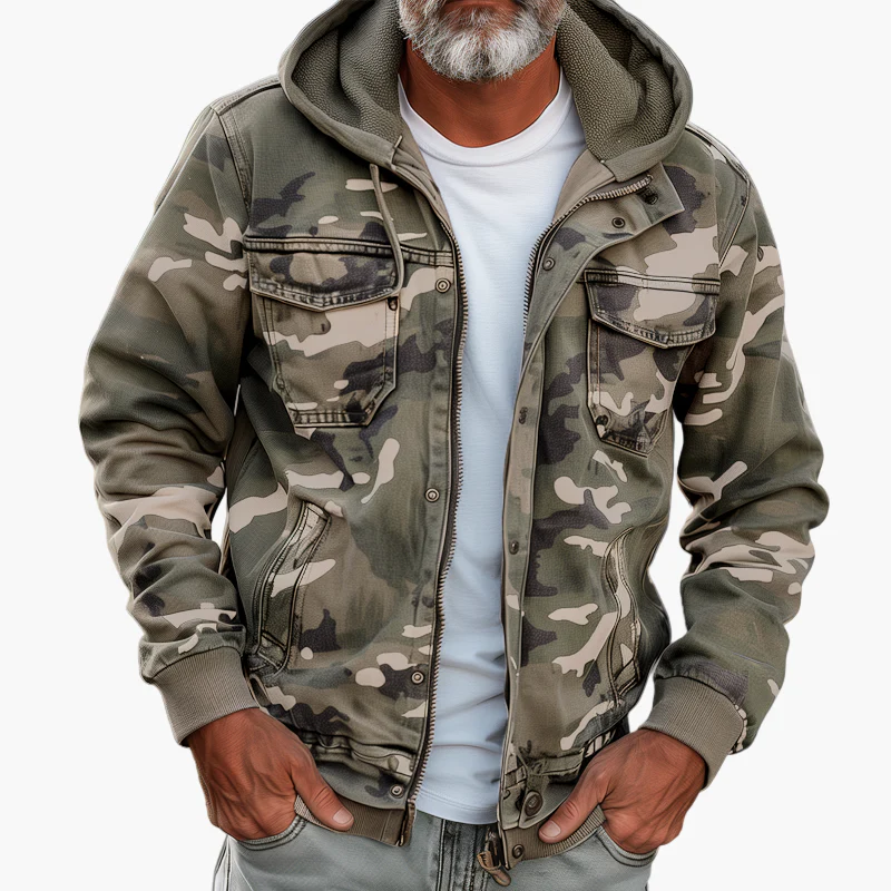 Veste à Capuche Camouflage Style Cargo pour Homme – Idéale pour l’Extérieur et la Ville - Image 4