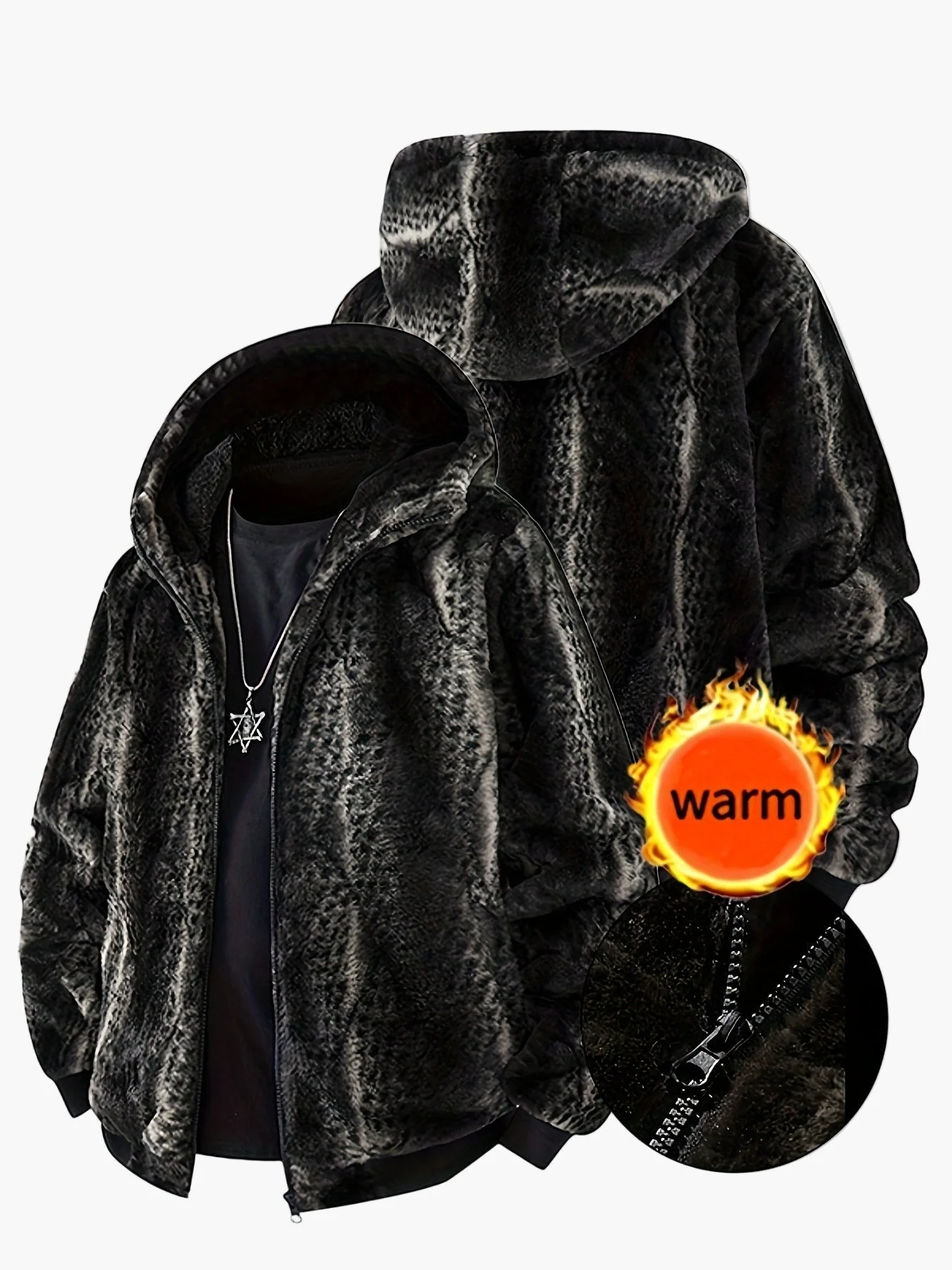 Veste à Capuche Homme Style Urbain Chaud pour l'Hiver - Image 2