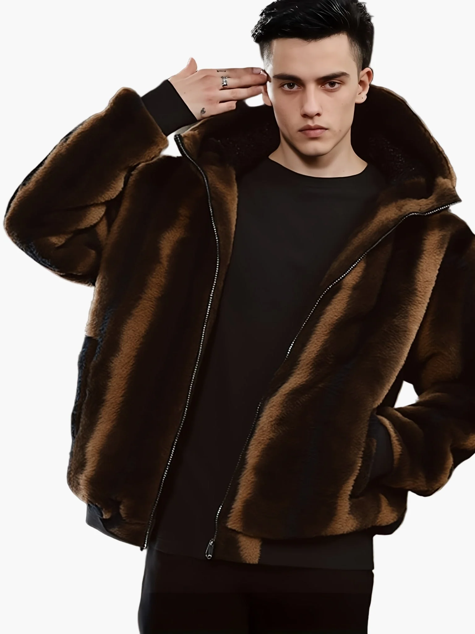 Veste à Capuche Homme Style Urbain Chaud pour l'Hiver - Image 4