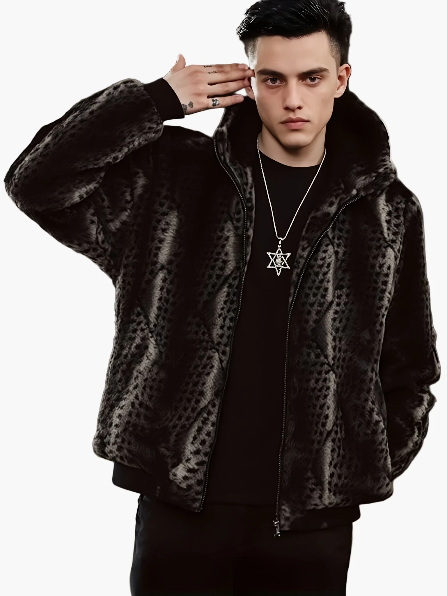 Veste à Capuche Homme Style Urbain Chaud pour l'Hiver - Image 5