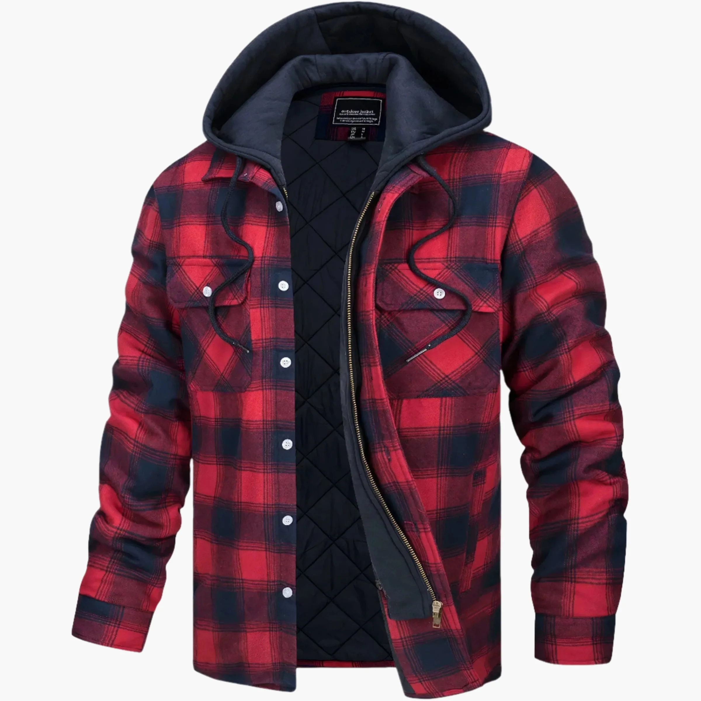 Veste à Capuche Style Chemise Homme – Chaude et Décontractée pour l’Hiver - Image 2