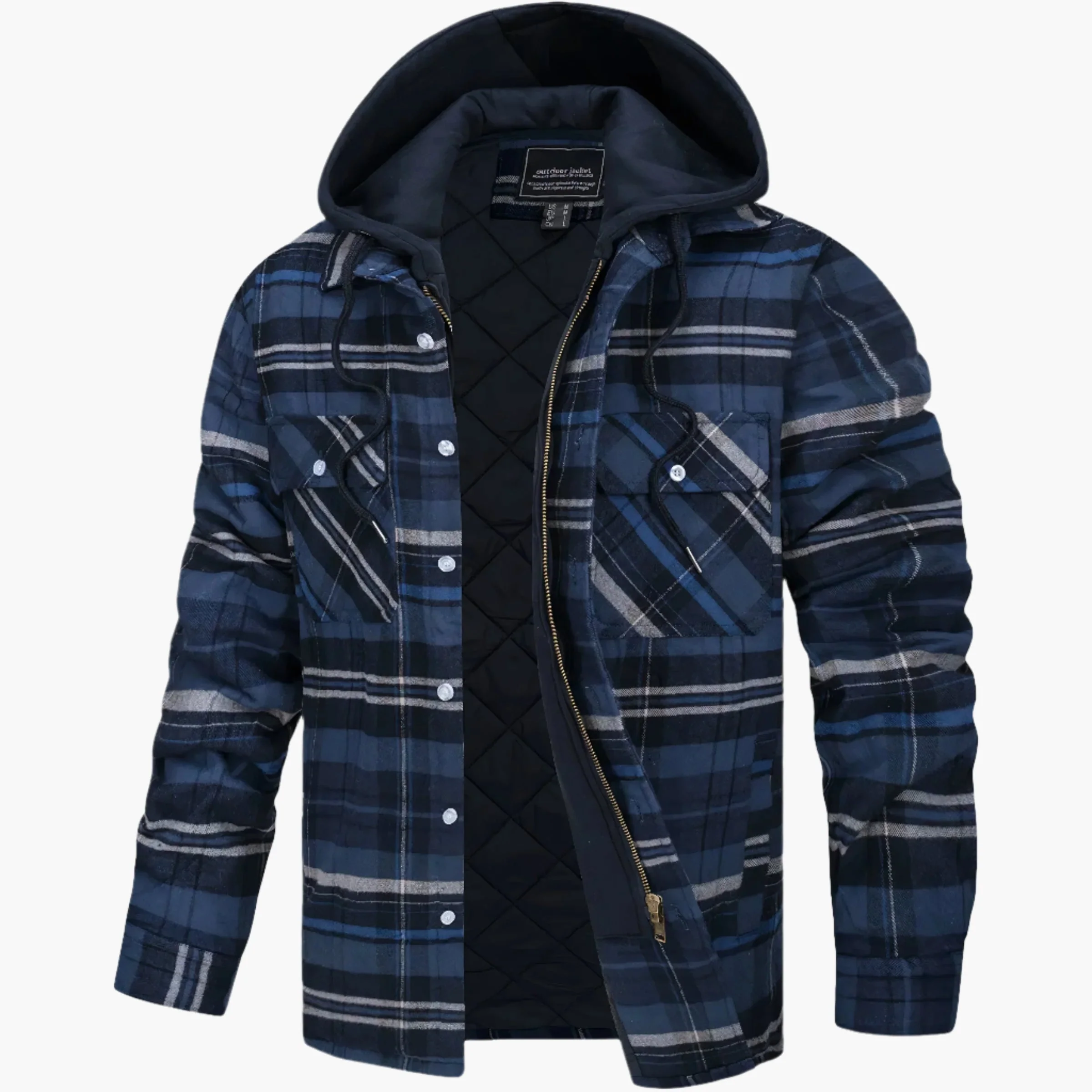 Veste à Capuche Style Chemise Homme – Chaude et Décontractée pour l’Hiver - Image 3