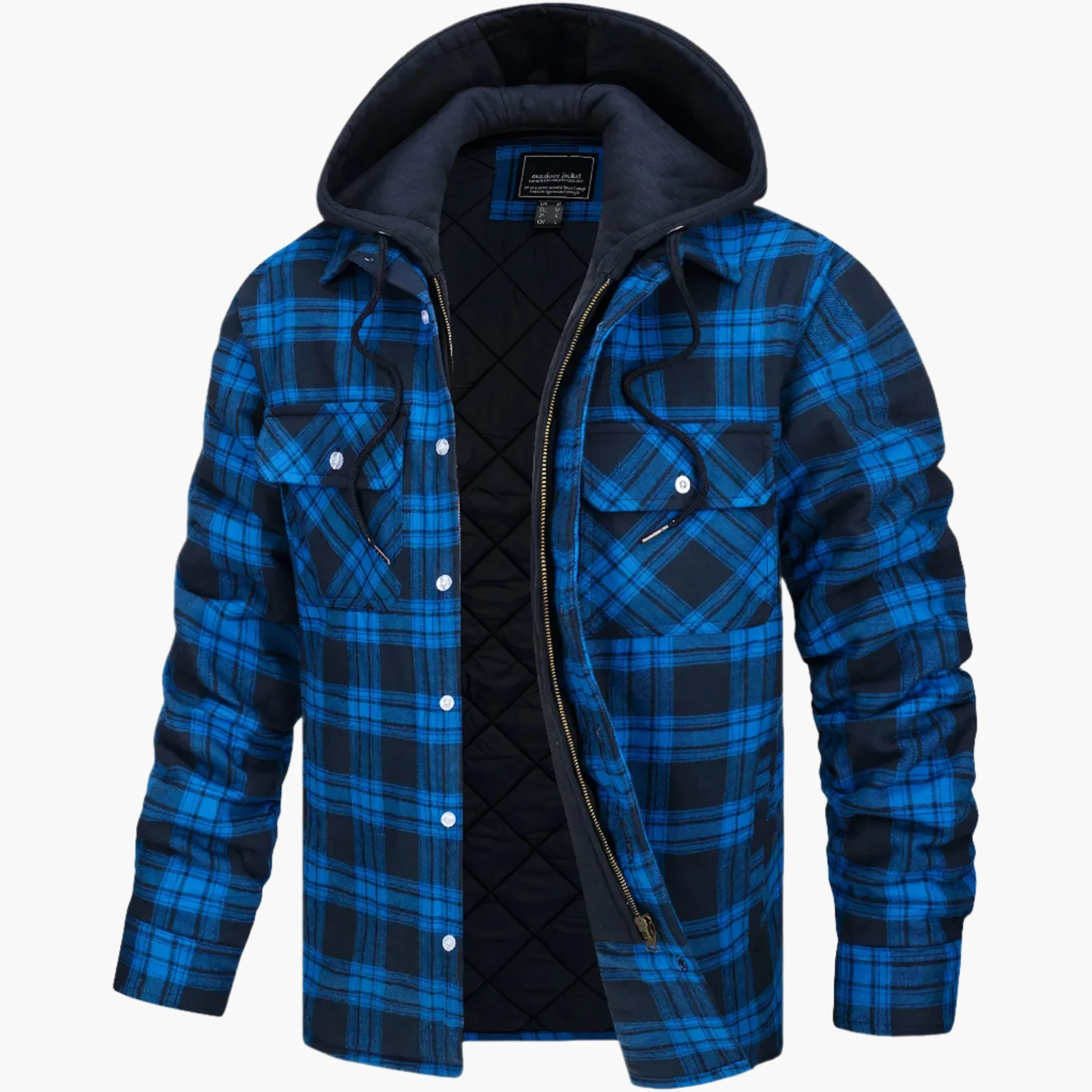Veste à Capuche Style Chemise Homme – Chaude et Décontractée pour l’Hiver - Image 4