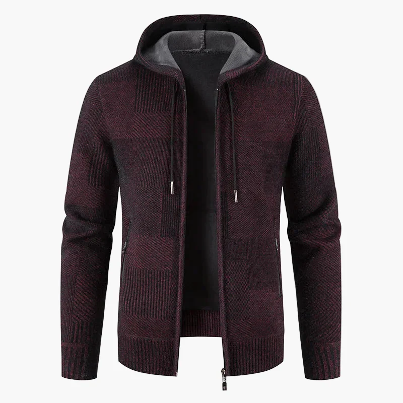 Veste à capuche zippée style pull pour homme – Élégance décontractée hiver - Image 2