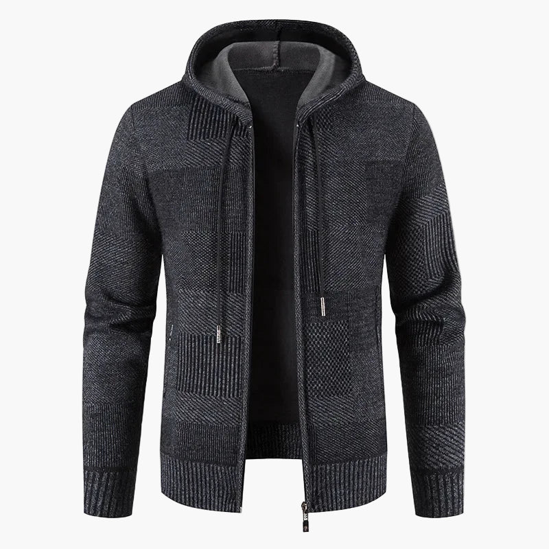 Veste à capuche zippée style pull pour homme – Élégance décontractée hiver - Image 3