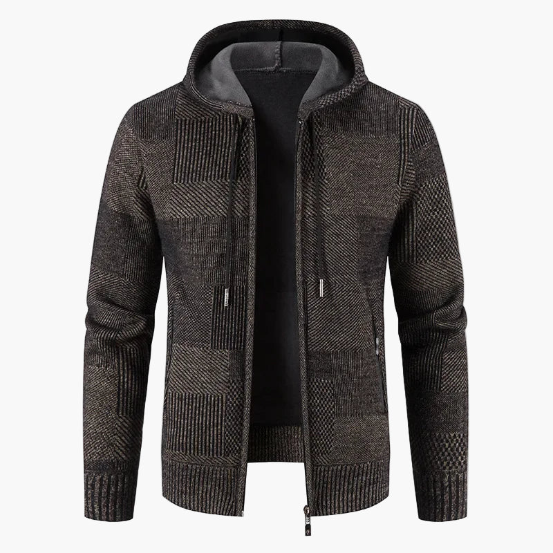 Veste à capuche zippée style pull pour homme – Élégance décontractée hiver - Image 4