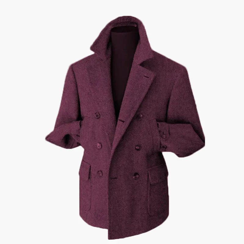Veste blazer croisée style vintage pour homme – Élégance classique pour occasions habillées et décontractées - Image 10