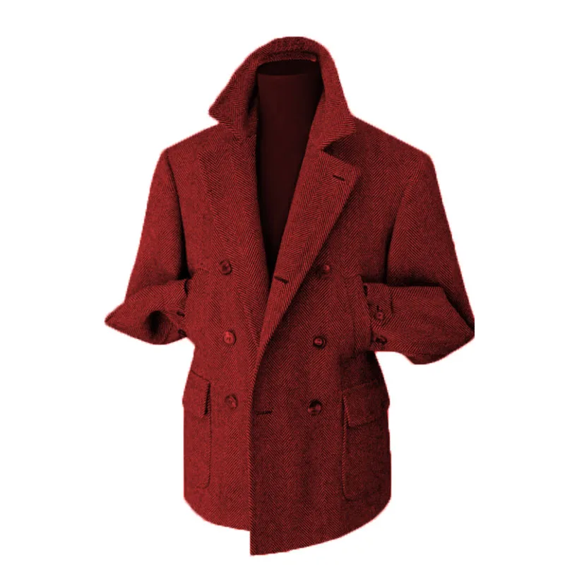 Veste blazer croisée style vintage pour homme – Élégance classique pour occasions habillées et décontractées - Image 11